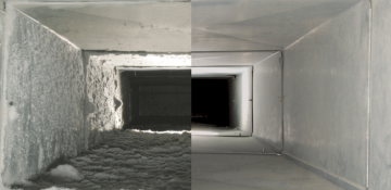 cleaning dust and dirt from airduct