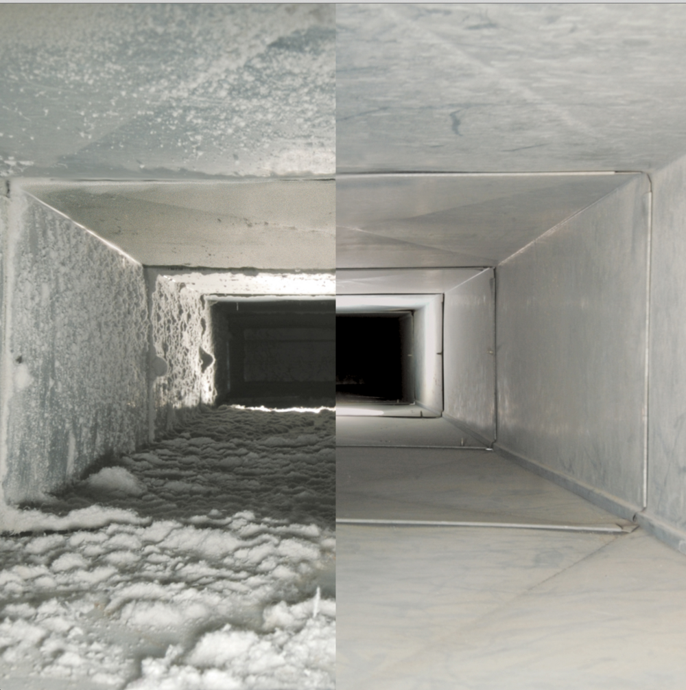 cleaning dust and dirt from airduct